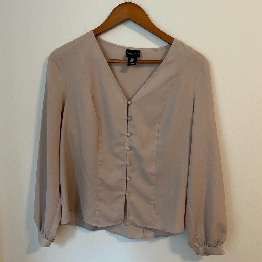 Button-up V-Neck Blouse